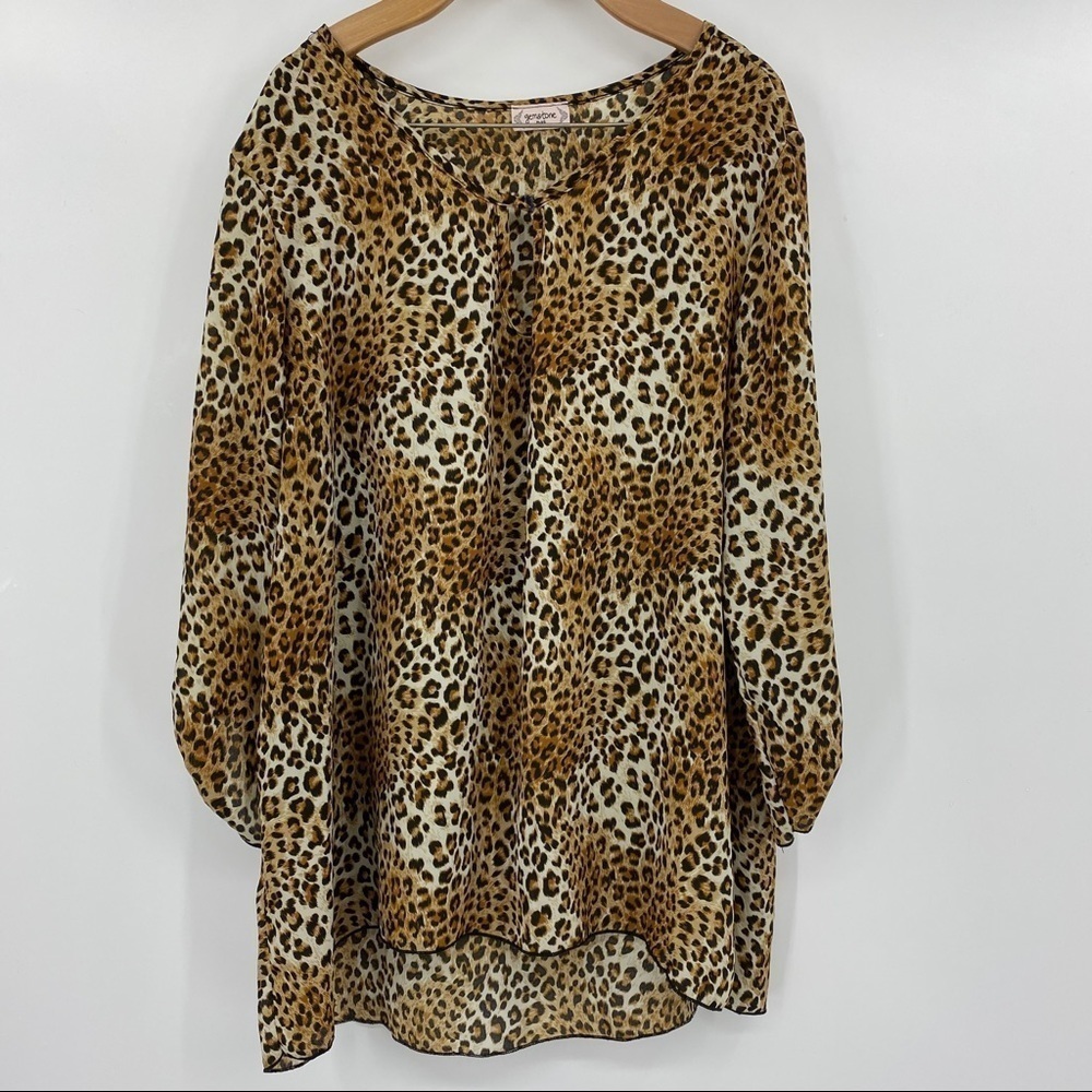 Gemstone Plus animal print tunic top sz 2x
